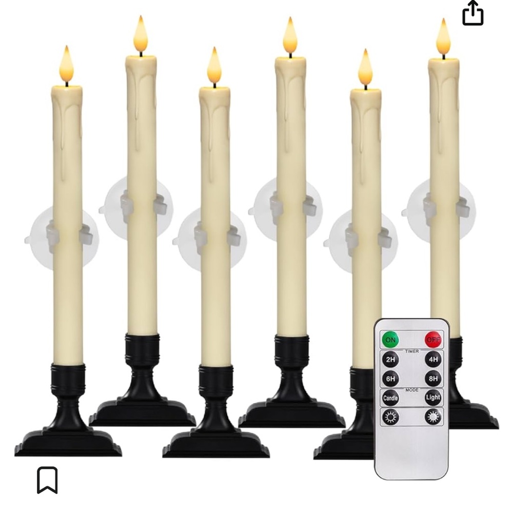 New in box, but no suction cups included. Total of 12 candles.